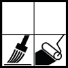 Application rouleau, brosse