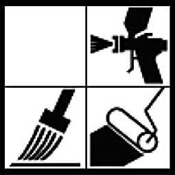 Application rouleau, brosse, pistolet