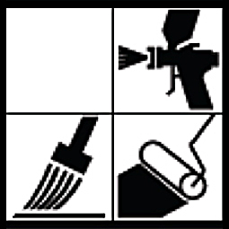 Application rouleau, brosse, pistolet